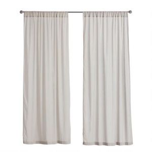 Cotton Voile Sleeve Top Curtains Set Of 2 grey